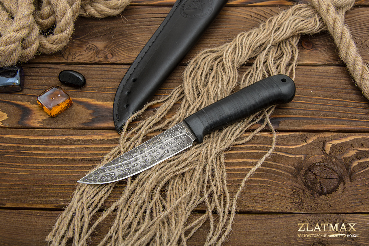 Нож Пустельга 2 (Литой булат, Наборная кожа, Текстолит)