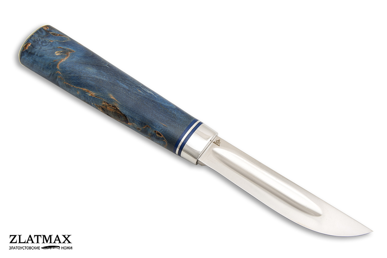 Нож Якут малый (95Х18, Стабилизированная карельская береза, Алюминий) фото-01