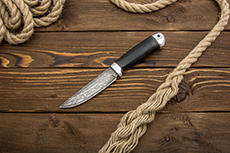 Нож Пустельга 2 (Литой булат, Наборная кожа, Алюминий)