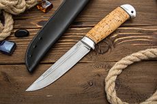 Нож Лесной (Х12МФ, Наборная береста, Алюминий)