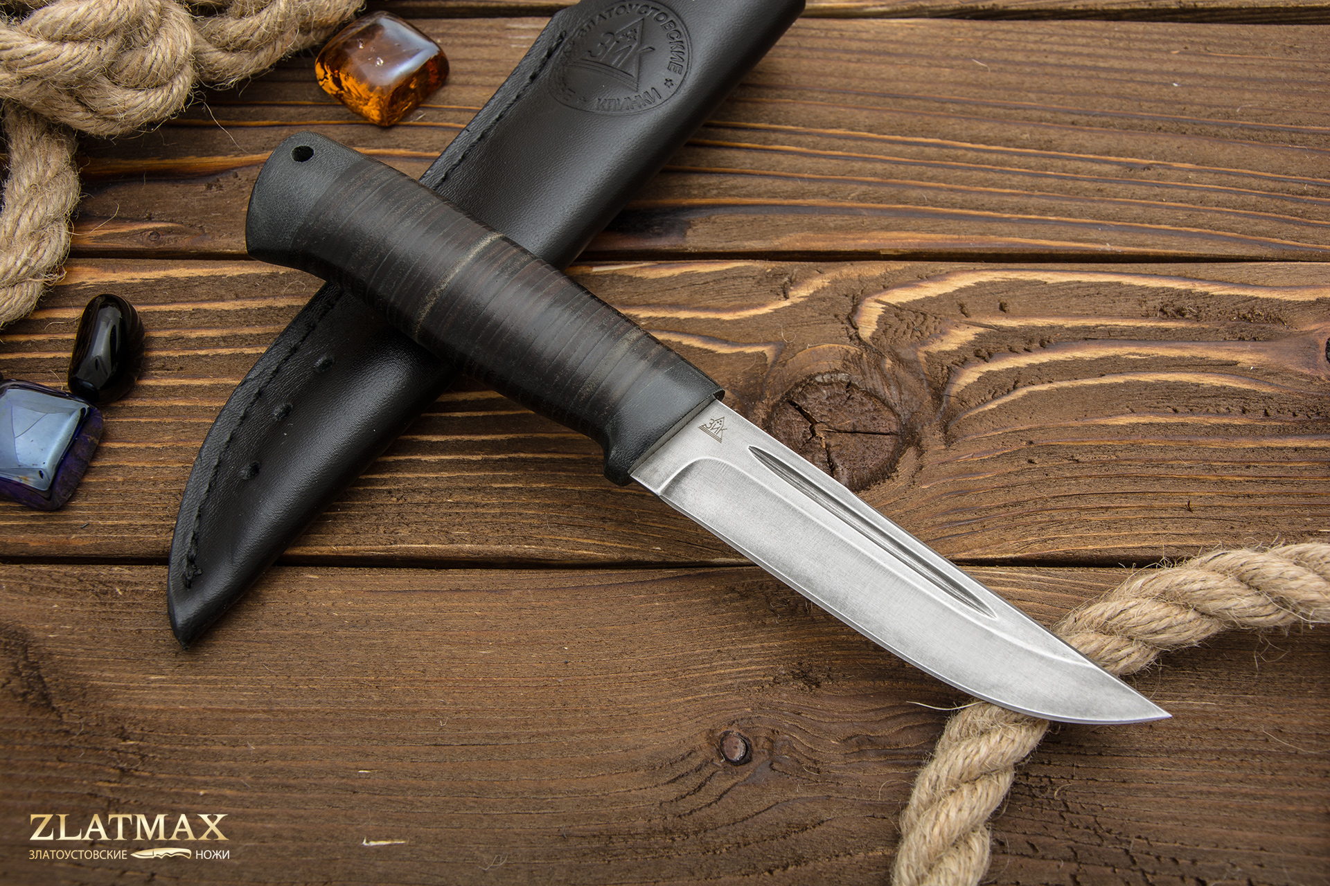 Нож Куница-2 (Х12МФ, Наборная кожа, Текстолит)
