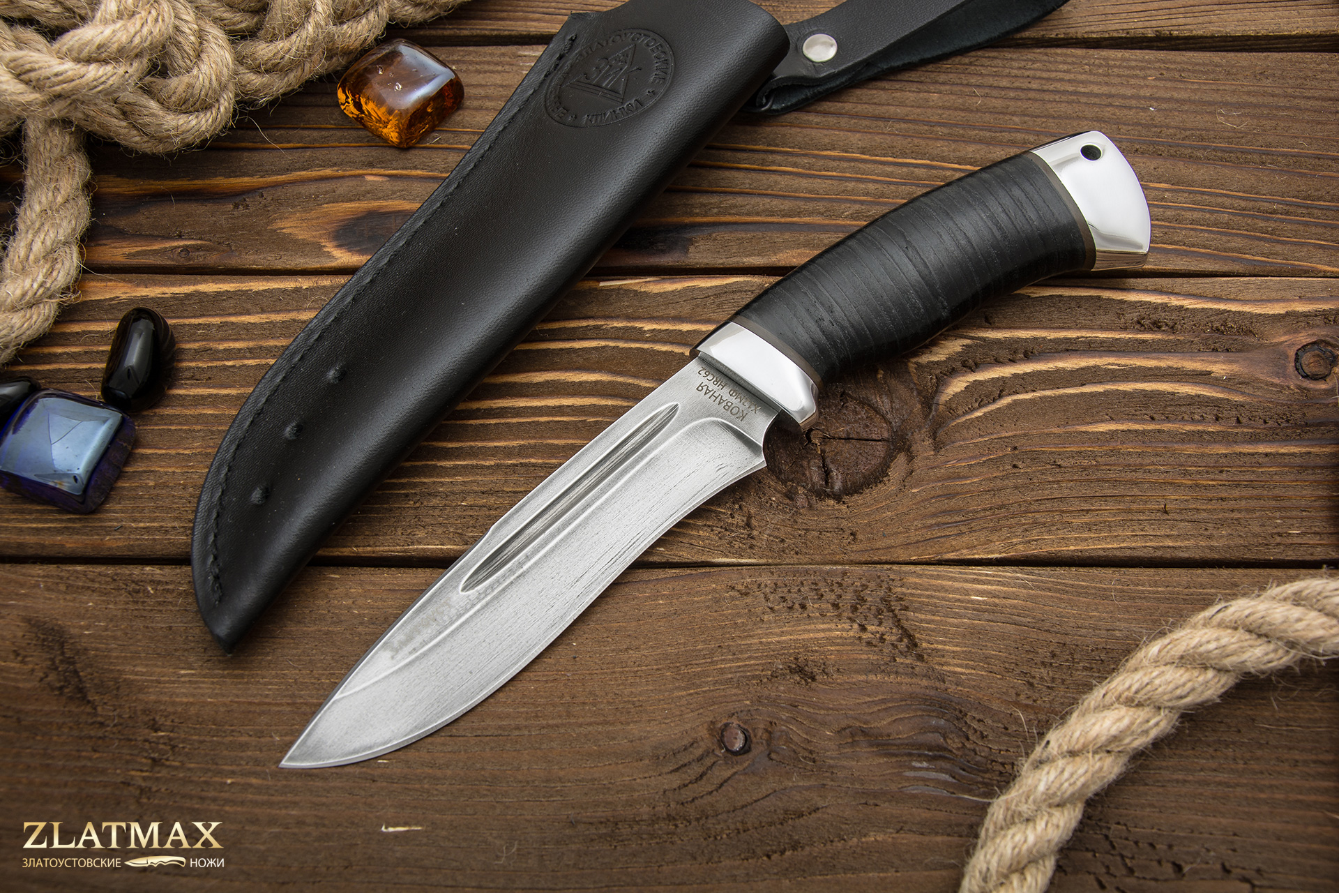 Нож Кондор-2 (Х12МФ, Наборная кожа, Алюминий)
