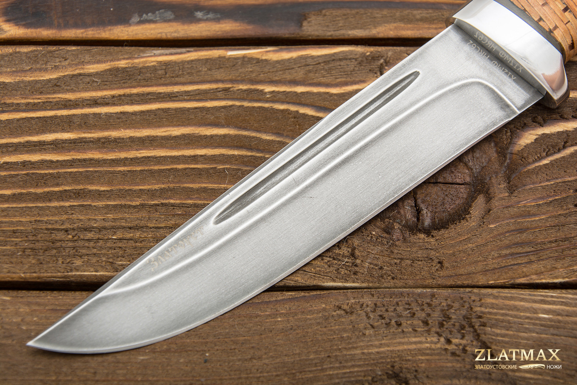 Нож Куница (Х12МФ, Наборная береста, Алюминий)