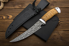 Ножи из стали Х12МФ купить в Москве: Нож Гюрза (Х12МФ, Наборная береста, Алюминий, Авторское травление)