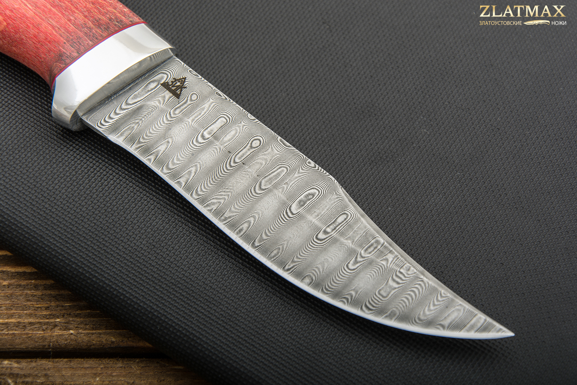 Нож Таежный малый (Дамаск ZDI-1016, Стабилизированная древесина, Алюминий)
