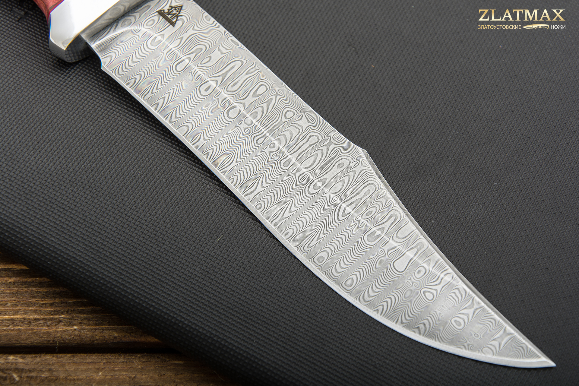 Нож Койот (Дамаск ZDI-1016, Стабилизированный бук, Алюминий)
