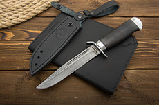 Нож НР-40 купить в Хабаровске: Нож Воин (Дамаск ZDI-1016, Граб, Нержавеющая сталь, Алюминий)