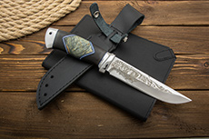 Нож Сайга (95Х18, Комбинированная люкс, Алюминий)
