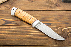Нож Таежный малый (Х12МФ, Наборная береста, Алюминий)