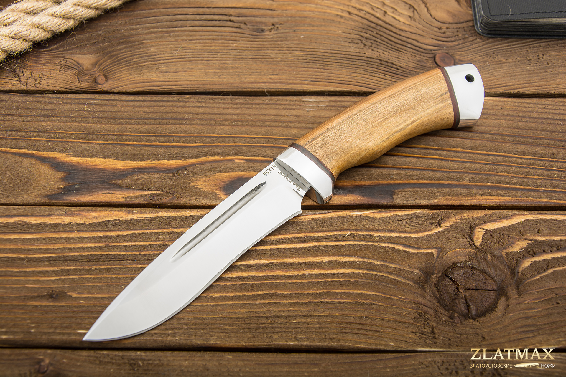 Нож Кондор-2 (95Х18, Орех, Алюминий)