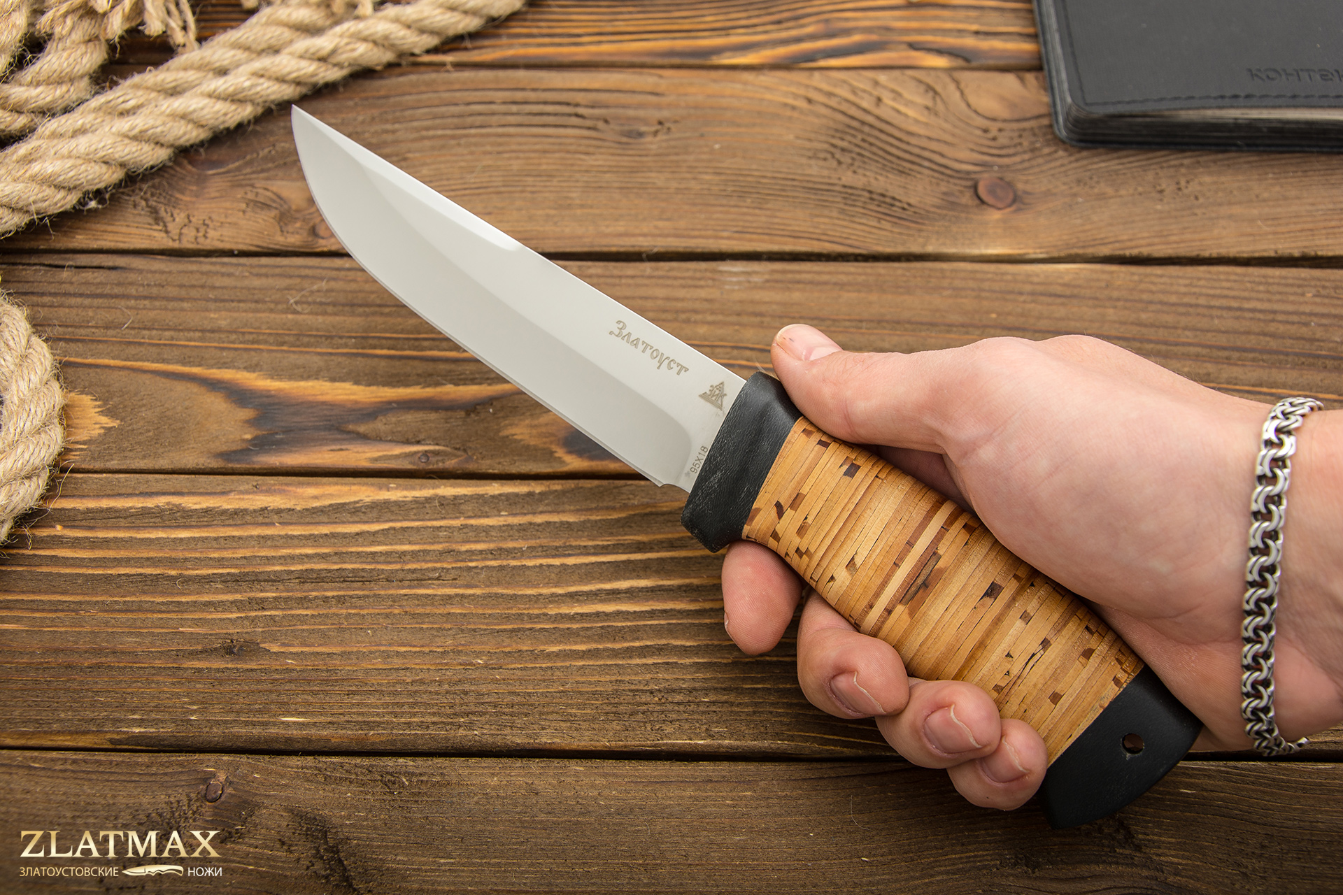 Нож Сайга (95Х18, Наборная береста, Текстолит)