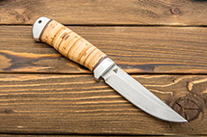 Нож Пустельга 2 (Х12МФ, Наборная береста, Алюминий)