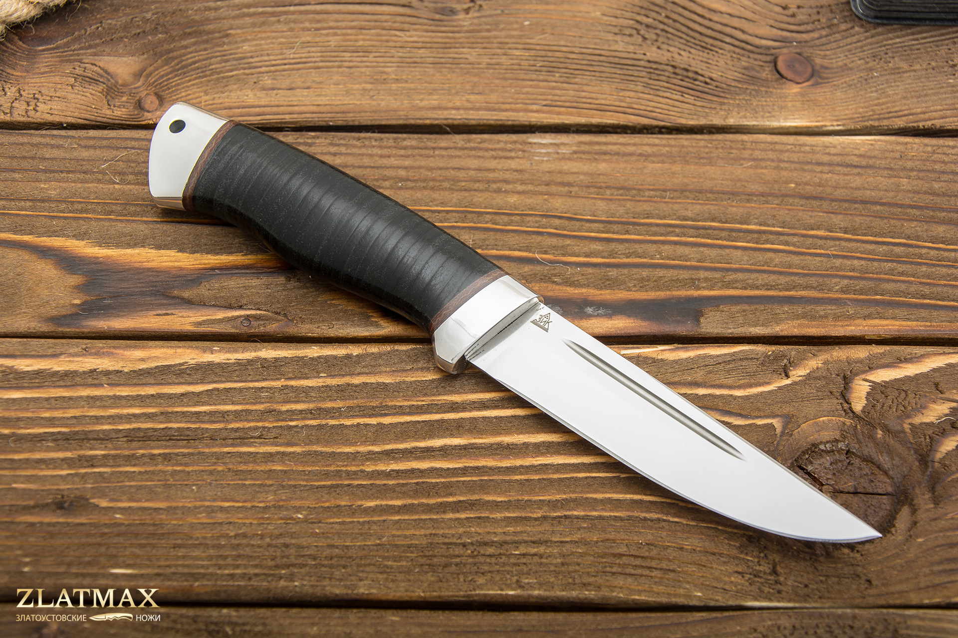 Нож Куница-2 (95Х18, Наборная кожа, Алюминий)