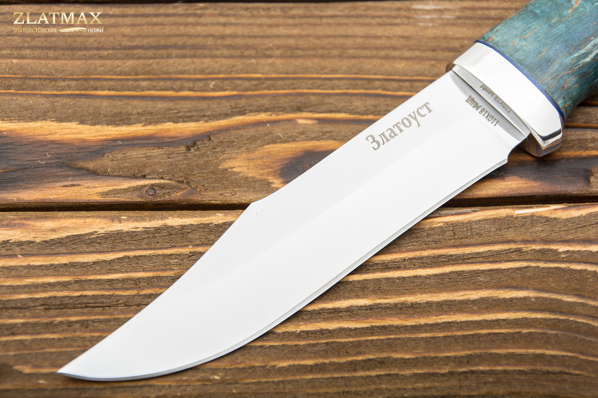 Нож Койот (110Х18М-ШД, Стабилизированная карельская береза, Алюминий)
