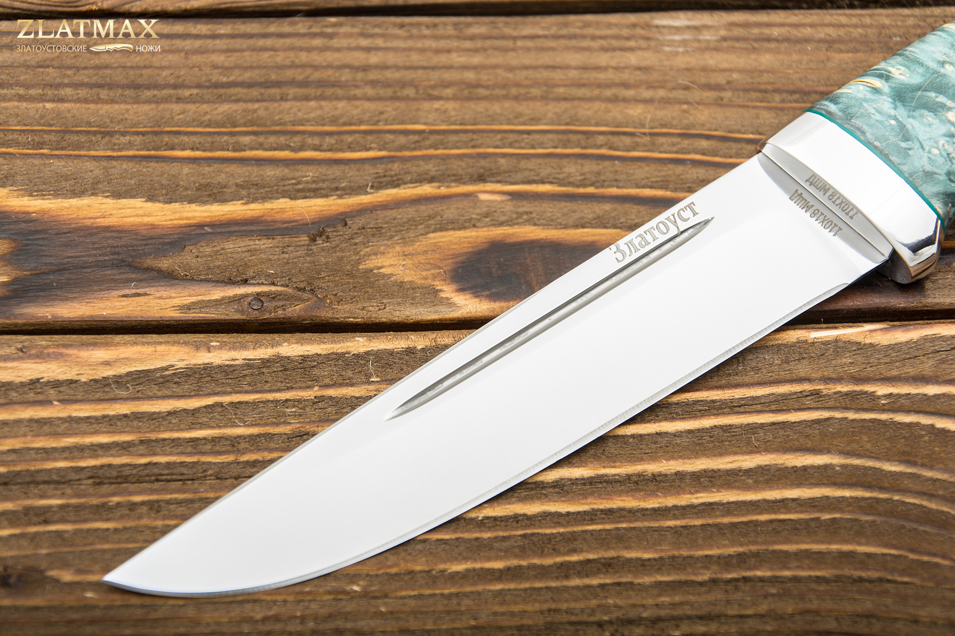 Нож Куница (110Х18М-ШД, Стабилизированная древесина, Алюминий)