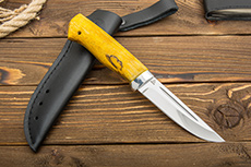 Нож Куница-2 (110Х18М-ШД, Стабилизированная древесина, Алюминий)