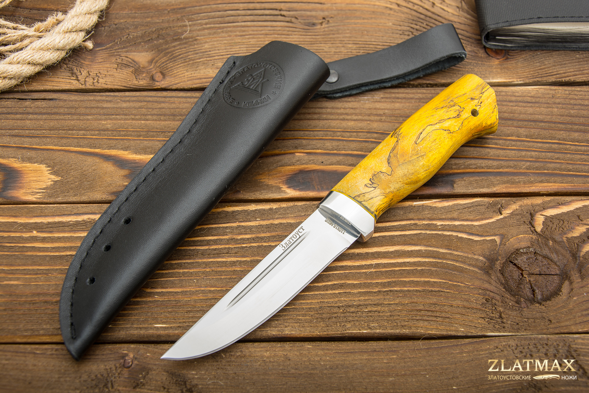 Нож Куница-2 (110Х18М-ШД, Стабилизированная древесина, Алюминий) в Тюмени фото-01