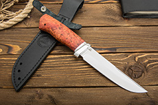 Нож Сайга (110Х18М-ШД, Стабилизированная карельская береза, Алюминий)