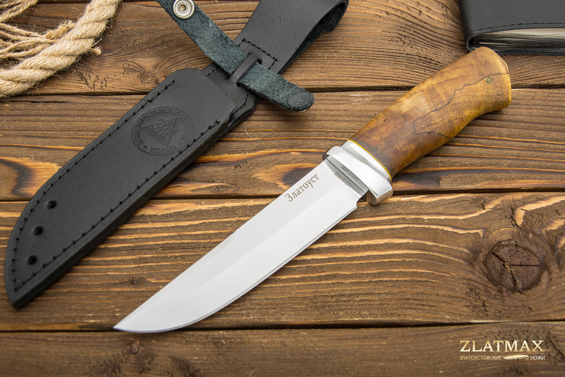 Нож Сайга (110Х18М-ШД, Стабилизированная древесина, Алюминий) в Курске фото-01