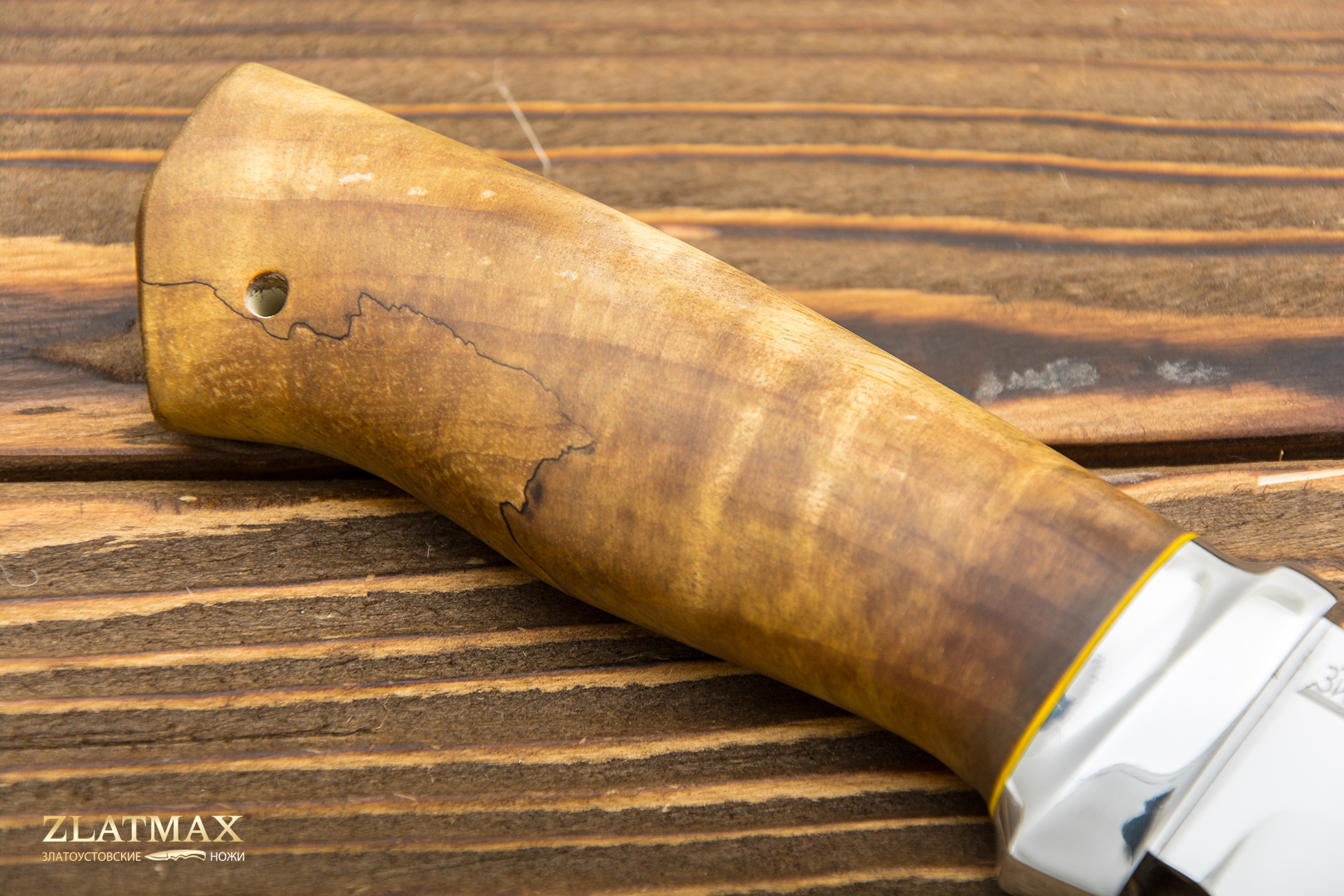 Нож Сайга (110Х18М-ШД, Стабилизированная древесина, Алюминий)