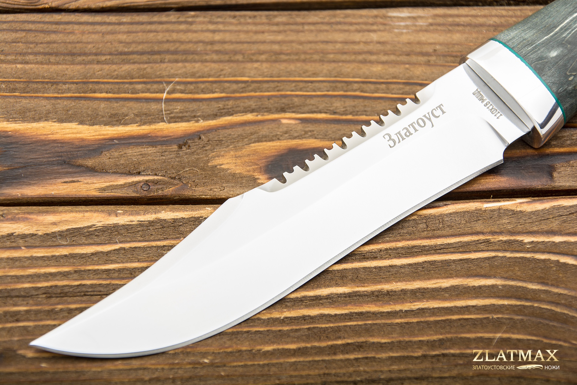 Нож Акела (110Х18М-ШД, Стабилизированная древесина, Алюминий)