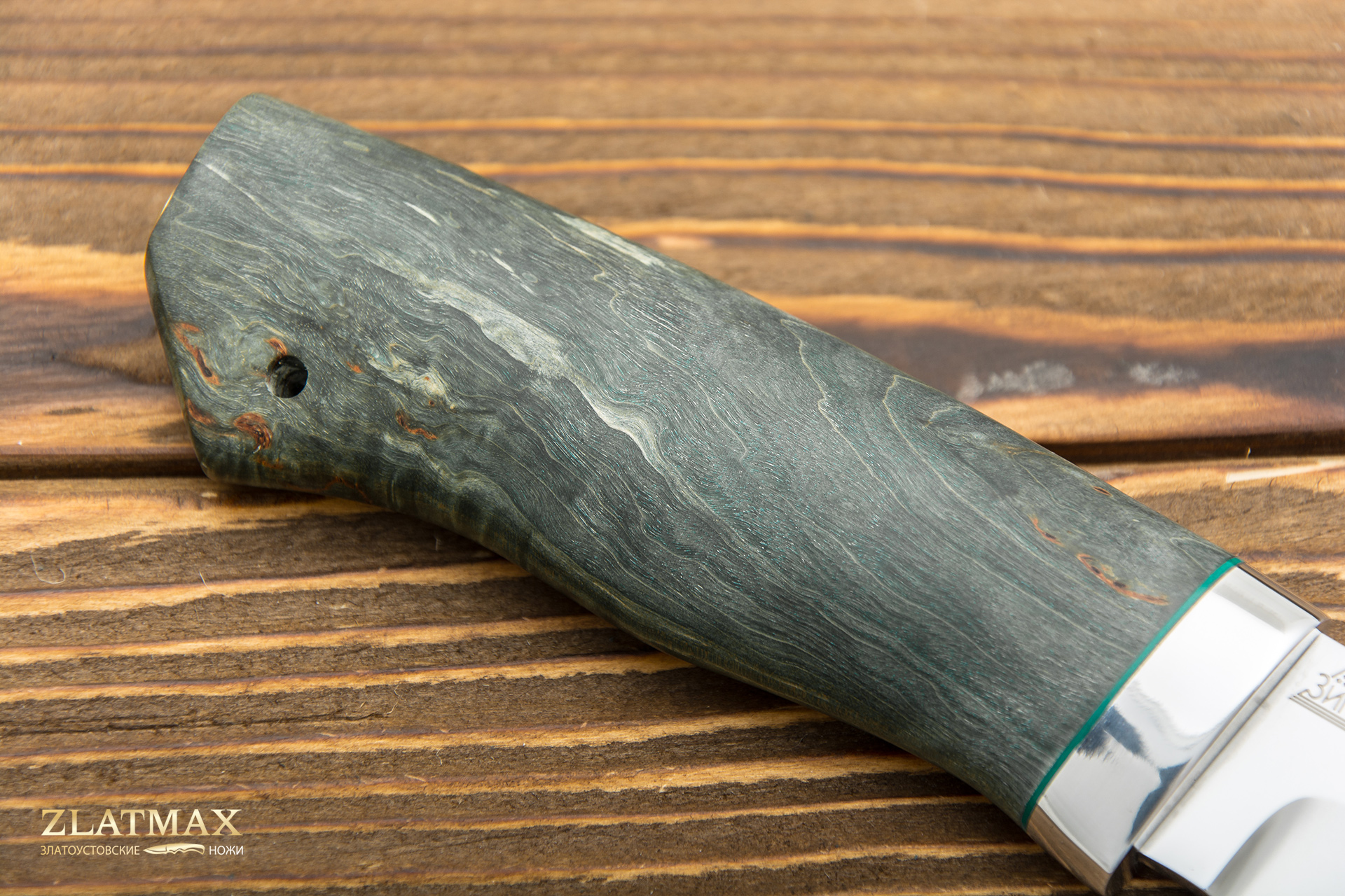 Нож Акела (110Х18М-ШД, Стабилизированная древесина, Алюминий)