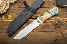 Ножи из стали 110Х18М-ШД купить в Екатеринбурге: Нож Дуплет (110Х18М-ШД, Стабилизированный кап клёна, Алюминий)