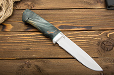 Нож Дуплет 2 (110Х18М-ШД, Стабилизированная древесина, Алюминий)