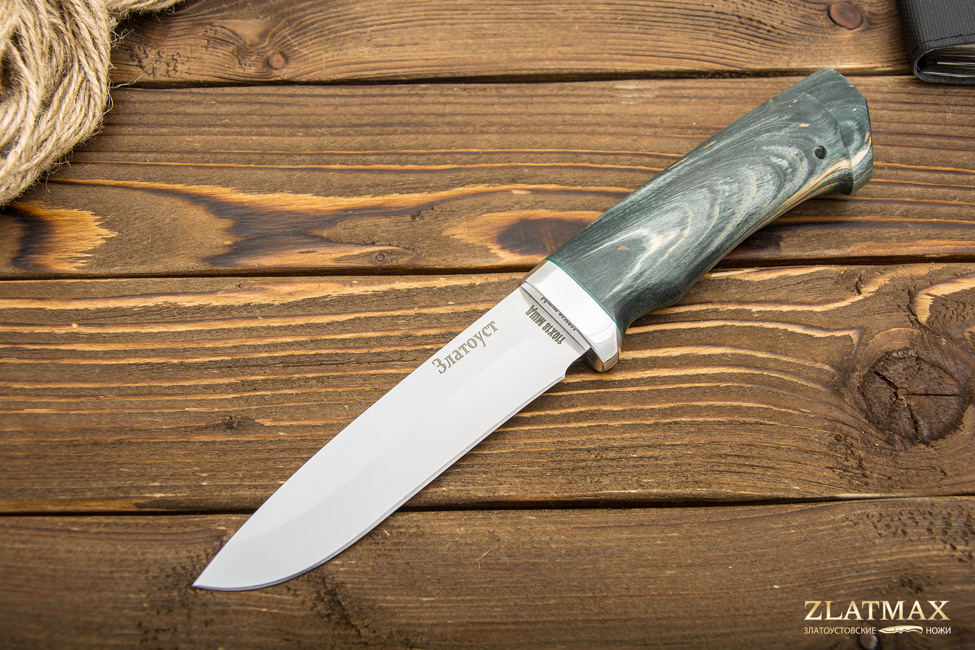 Нож Дуплет 2 (110Х18М-ШД, Стабилизированная древесина, Алюминий) фото-01