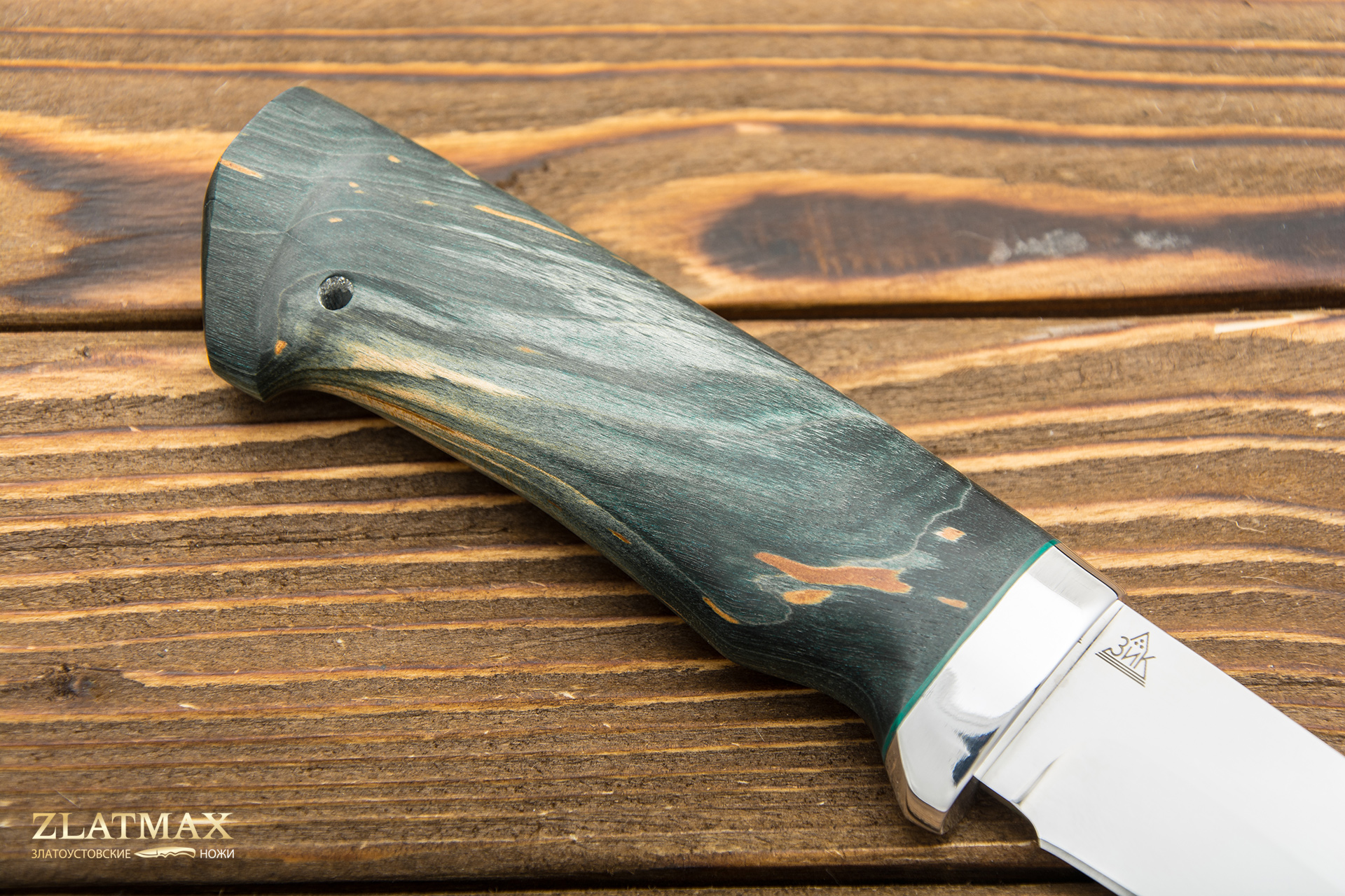 Нож Дуплет 2 (110Х18М-ШД, Стабилизированная древесина, Алюминий)