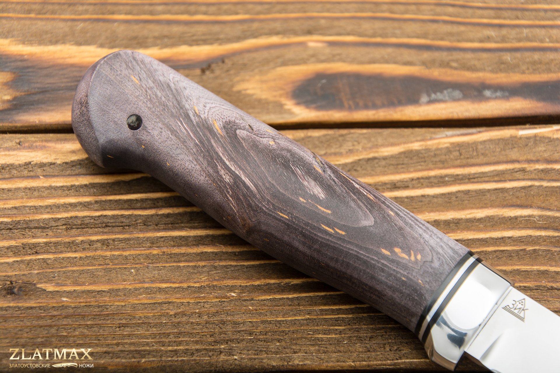 Нож Финка Тайга (110Х18М-ШД, Стабилизированная древесина, Алюминий)