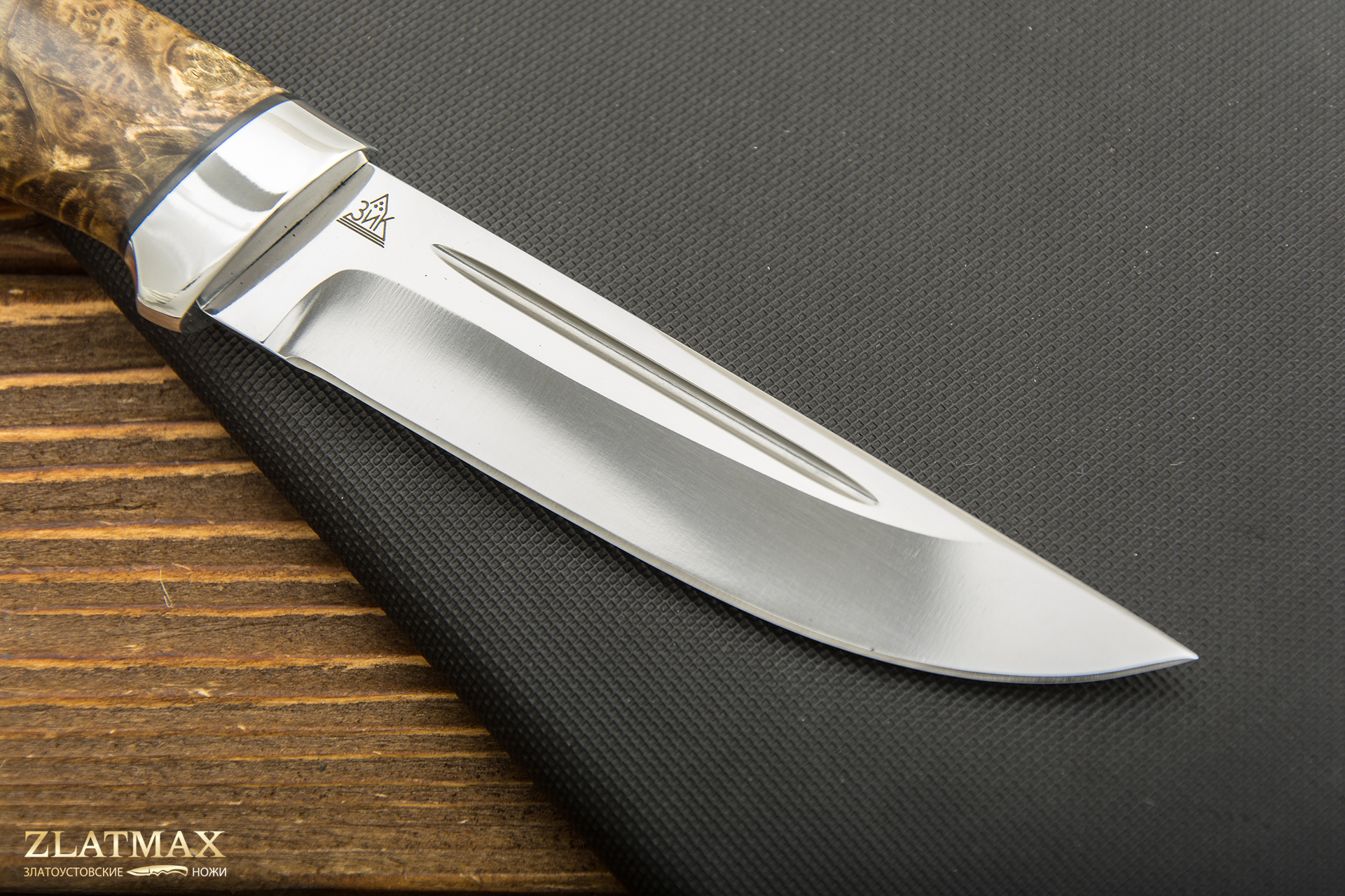 Нож Куница-2 (110Х18М-ШД, Стабилизированная карельская береза, Алюминий)