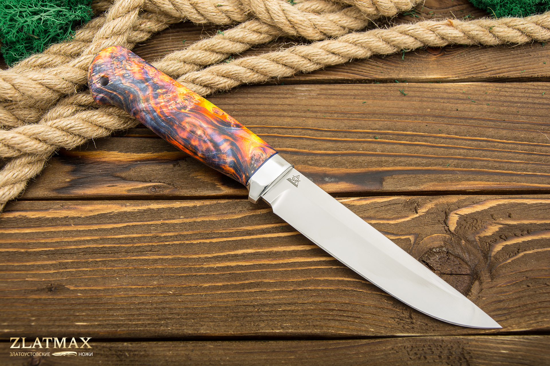 Нож Лесной (ELMAX, Стабилизированная древесина, Алюминий)