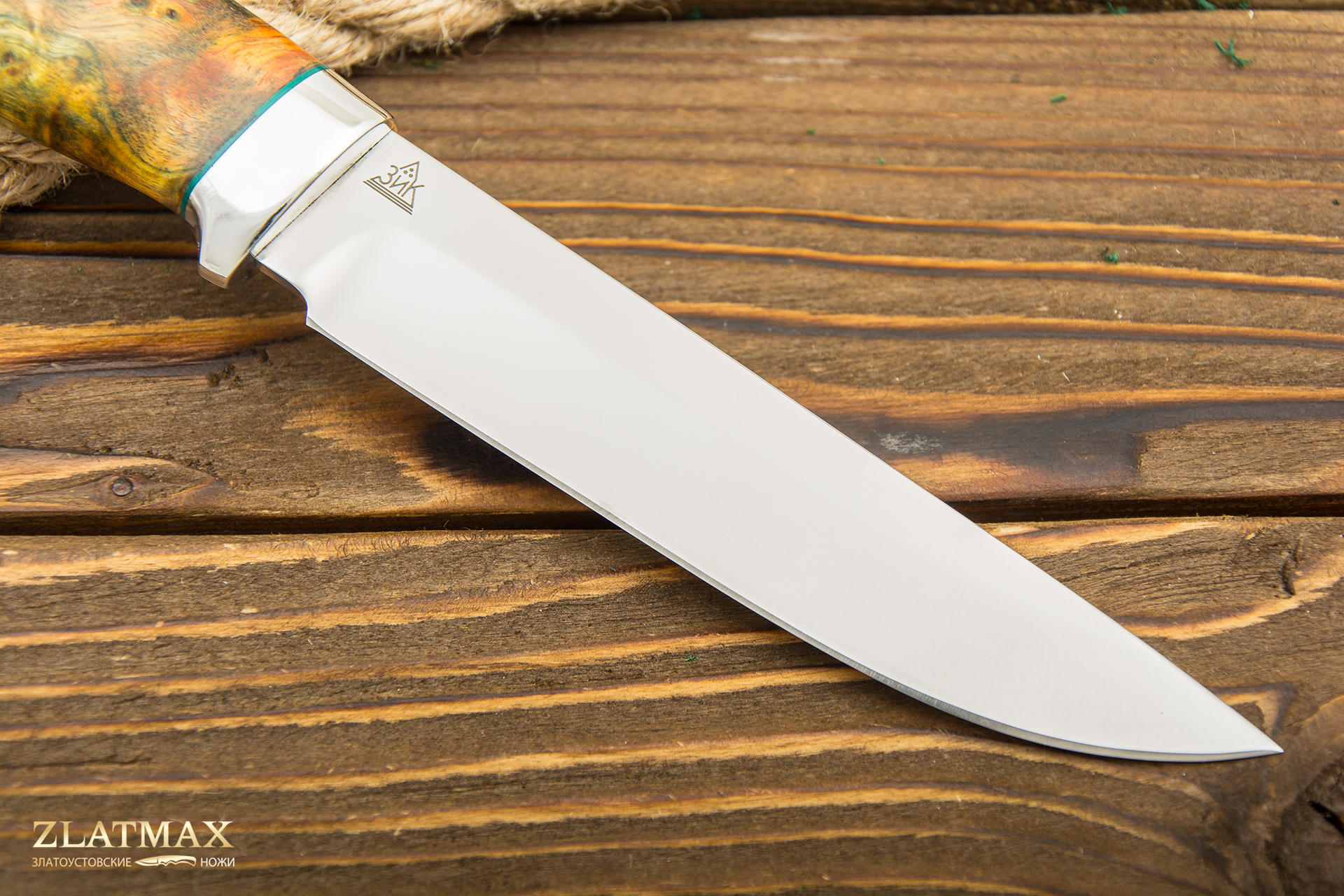 Нож Лесной (ELMAX, Стабилизированный кап клёна, Алюминий)