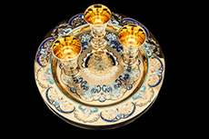 Набор подарочный водочный на 3 персоны: тарель и рюмки в Казани