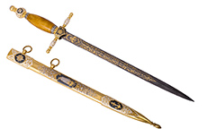Кортики купить в Казани: Кортик Адмиральский украшенный (Дамаск, Украшенная, Золочение)