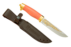 Нож Лиса (40Х10С2М, Смола, Латунь, Золочение)