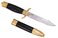 Нож разведчика НР-40 черный нож резной (40Х10С2М, Граб, Латунь, Золочение)