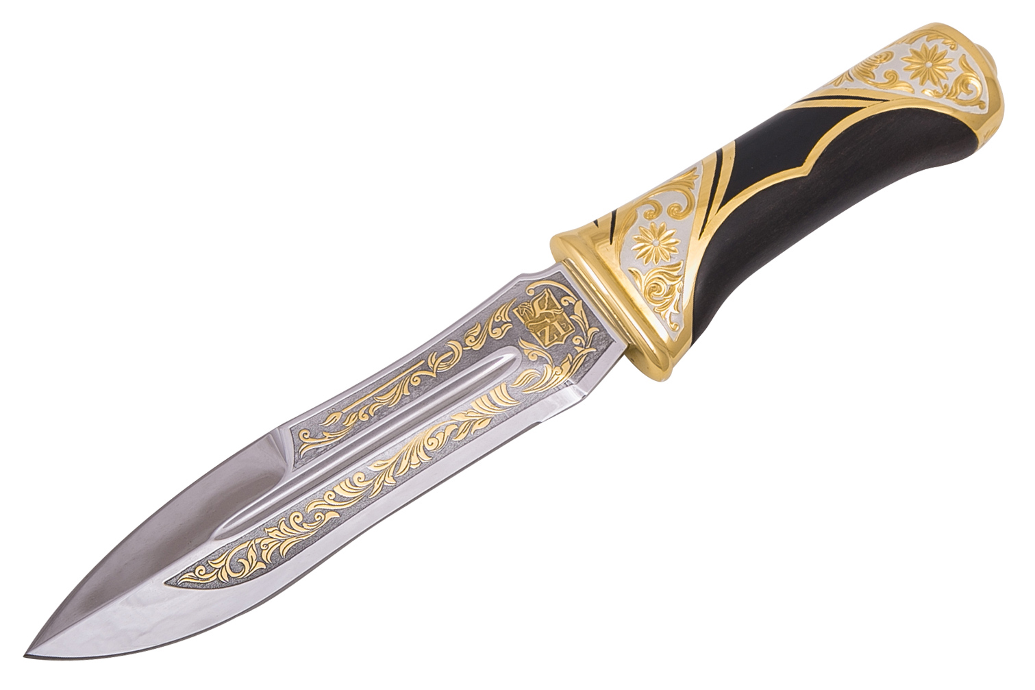 Авторский нож Скорпион (40Х10С2М, Украшенная, Золочение)