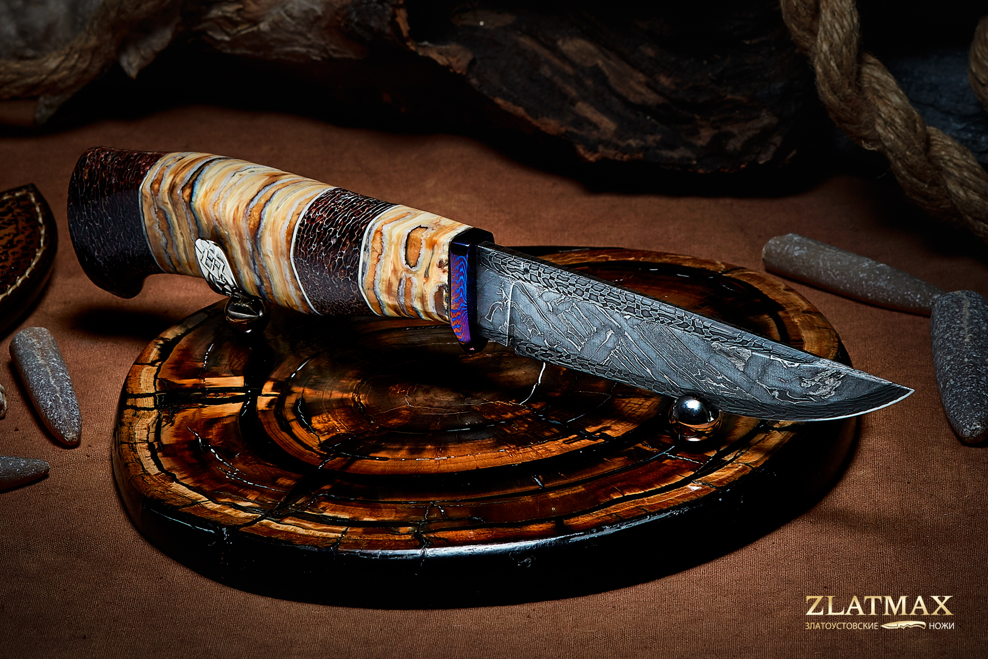 Нож коллекционный Бремя Юпитера (Дамаск, Композит, ZlaTi)