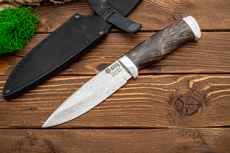 Нож Капрал (Дамаск ZDI-1016, Стабилизированная древесина, Алюминий)