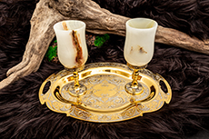 Дорогие подарки купить в Челябинске: Набор подарочный Оникс: 2 рюмки и тарель