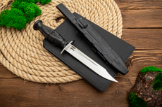 Нож НР-43 «Вишня» купить в Омске: Нож тактический НР-43 Вишня (D2, Эластоллан черный, Металлический)