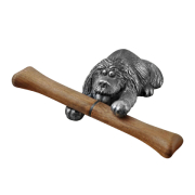 Бизнес-подарки купить в Красноярске: Композиция Собака Дюк с костью (40Х10С2М, Орех)