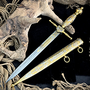 Кортик Адмиральский Гербовой (Дамаск, Золочение клинка гарды и тыльника)