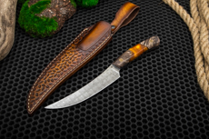 Кухонные ножи купить в Хабаровске: Нож Кракен (Дамаск ZDI-1016, Гибрид стаб. кап клена)