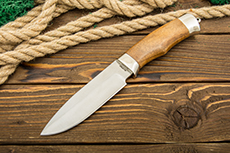 Нож Бизон (100Х13М, Орех, Металлический)