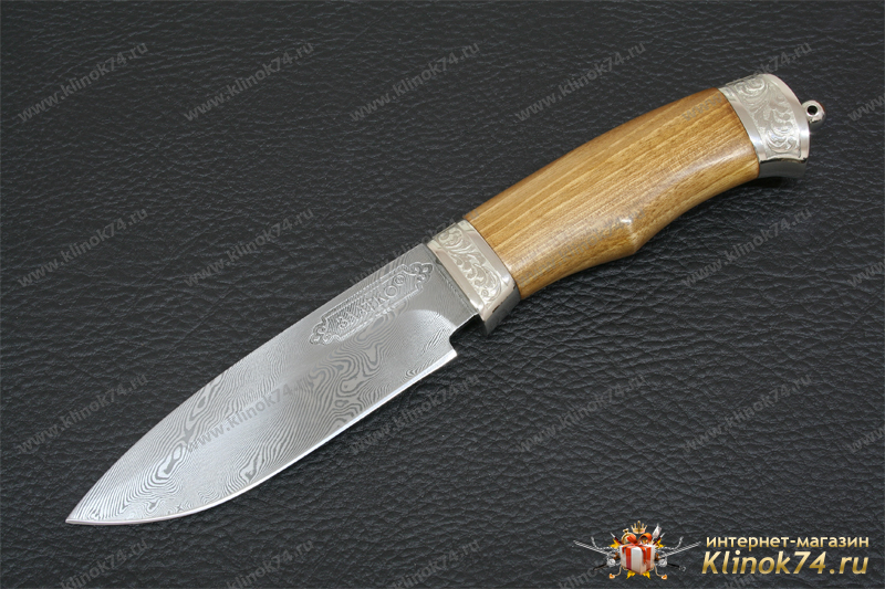 Нож Бизон (Дамаск, Орех, Металлический)