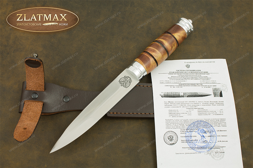 Нож Шилка (100Х13М, Берёзовый кап, Металлический)
