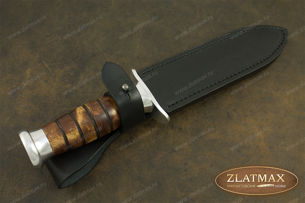 Нож Десантник (100Х13М, Берёзовый кап, Металлический)